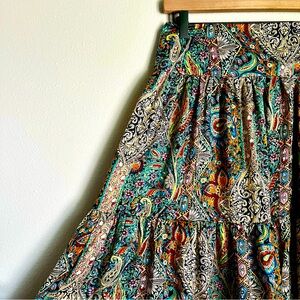 NATURAL LIFE Bohemian Paisley Maxi Skirt Size M